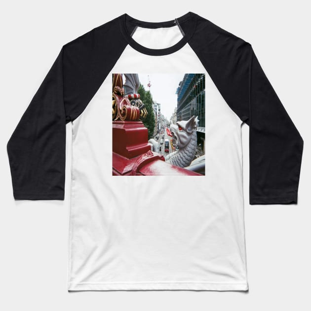 Holborn Viaduct Knight and Griffin London England Baseball T-Shirt by Fussell Films